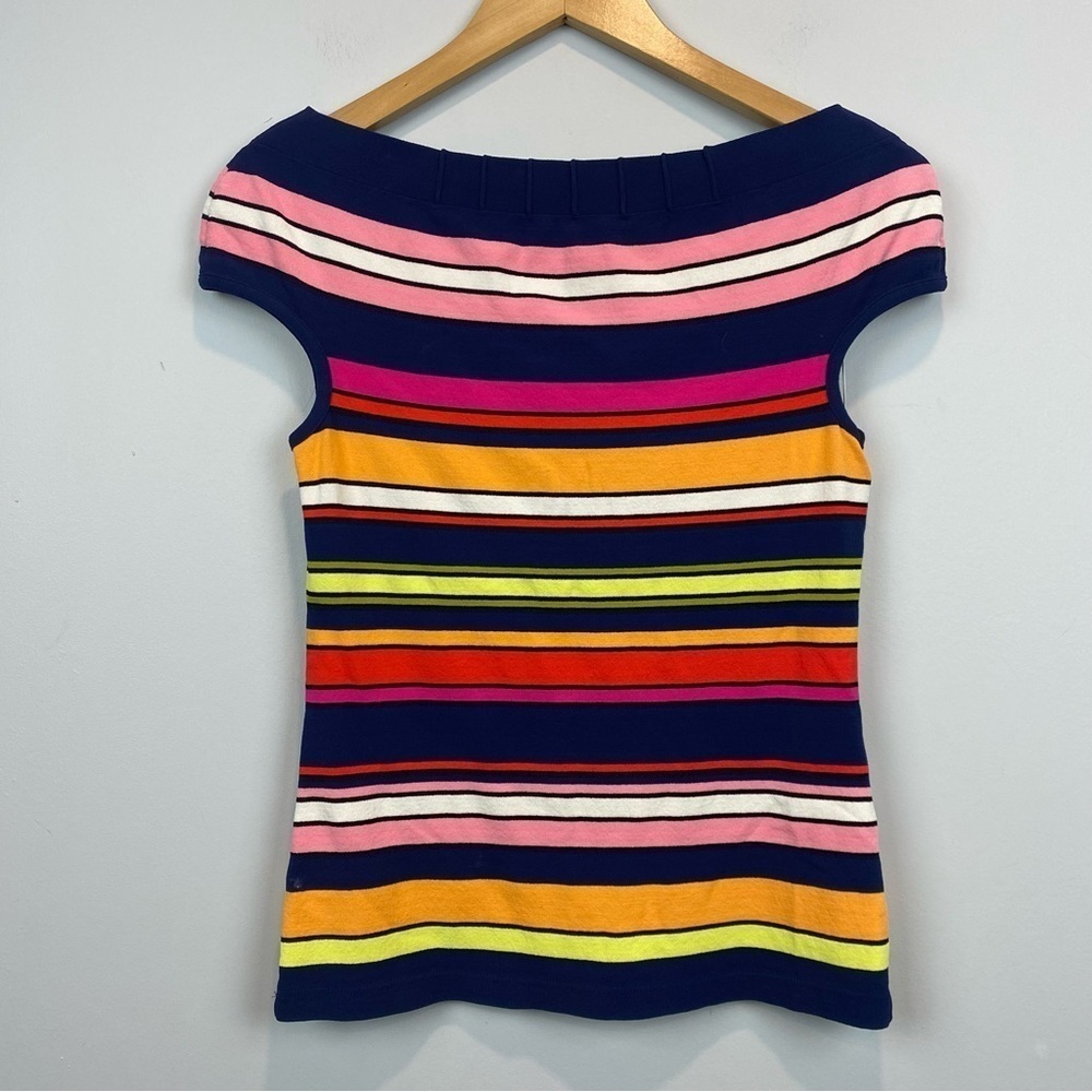Marc Cain • striped off shoulder knit top